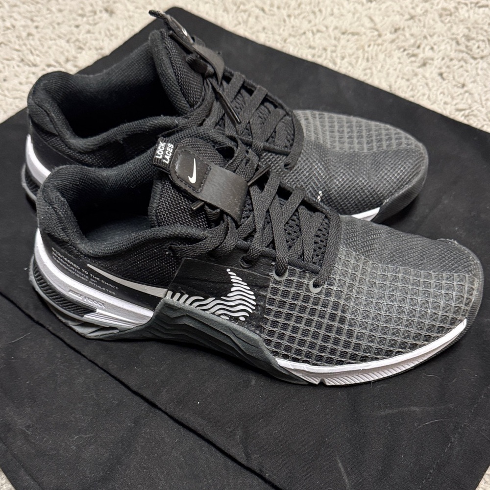 Nike Black and Gray Athletic Shoes Metcon